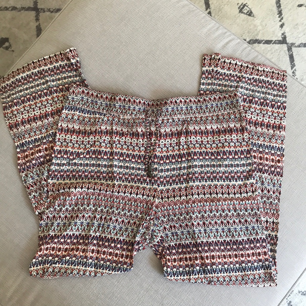 Patterned Drawstring Pants